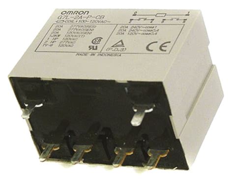 G7L-2A-P 12DC Omron | Omron PCB Mount Power Relay, 12V dc Coil, 20A ...