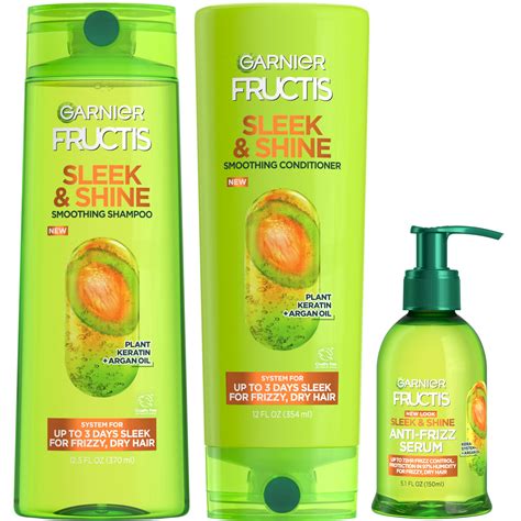 Garnier Fructis Sleek & Shine Set with Argan Oil - Shampoo, Conditioner ...