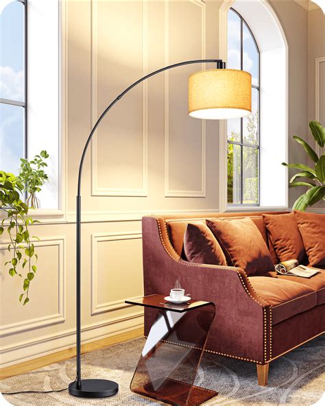 EDISHINE Arc Floor Lamp for Living Room, 78 inch Modern Arched Floor ...