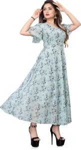 CollectionAvenue Women Gown Green Maxi/Full Length Dress - Buy ...