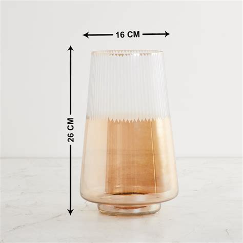 Buy Fiesta Etched Gold Textured Glass Tapered Vase- 26 x 16 cm from ...