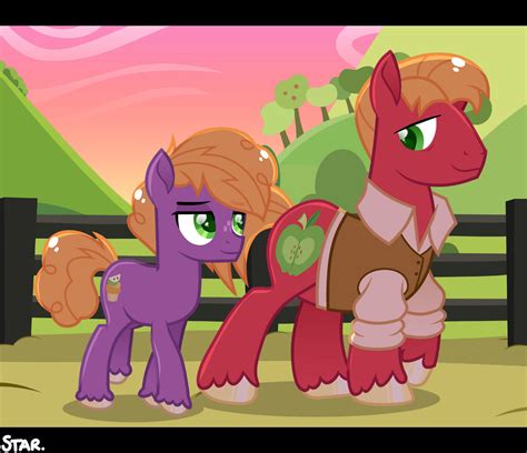 #2954101 - safe, artist:star-gaze-pony, big macintosh, little mac ...