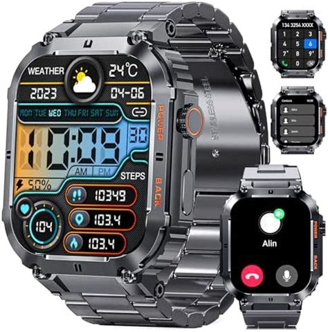KACLUT Smart Watch,100M Waterproof Rugged Military Smartwatch with ...