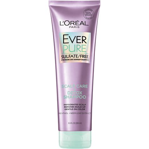 L'Oreal Paris EverPure Sulfate Free Scalp Care + Detox Shampoo, 8.5 fl ...