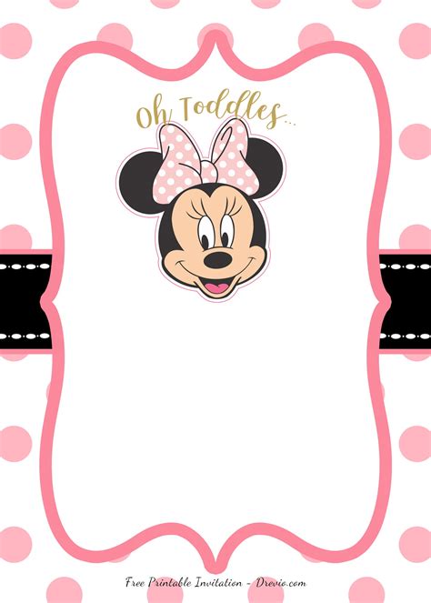 FREE Pink Minnie Mouse Birthday Party DIY Printable Invitation