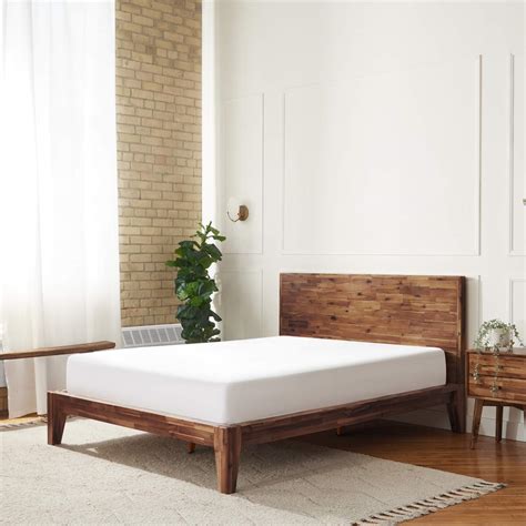 Queen Size Wood Bed Frame Acacia Emery Solid Wood Platform Bed Frame