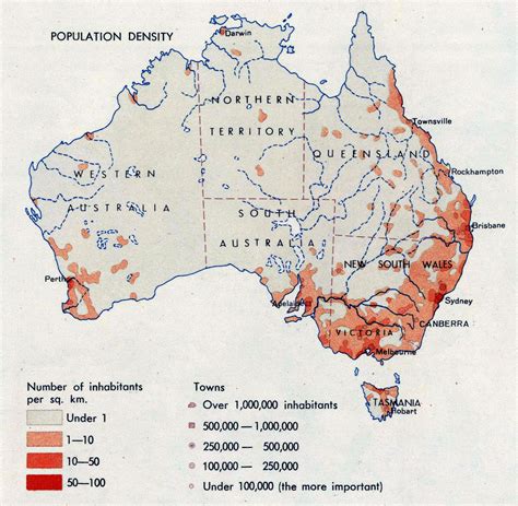 1967 Population Density Map of Australia