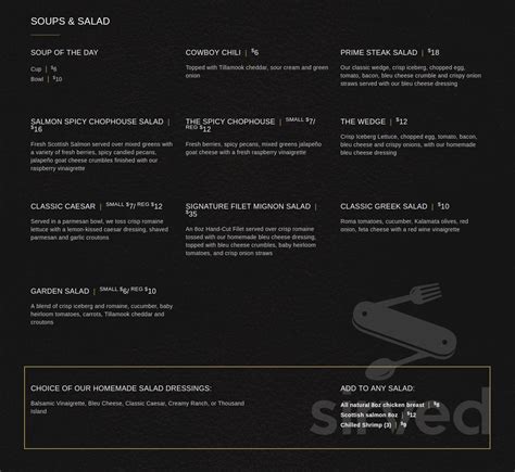 The Gambling Cowboy menu in Temecula, California, USA