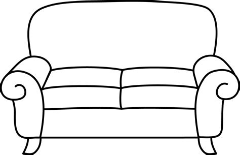 Sofa Coloring Page - Free Clip Art
