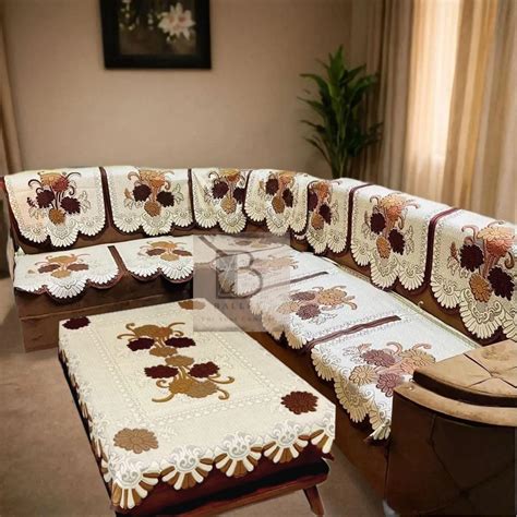 BALLEY L Shape Sofa Cover 7 Seater Stylish Modern Design (Black Berry ...