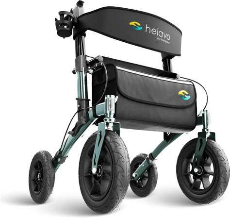 Amazon.com: Helavo Carbon Ultralight Rollator Walker, 4 Wheel Walker with Seat and Brakes, 300 ...