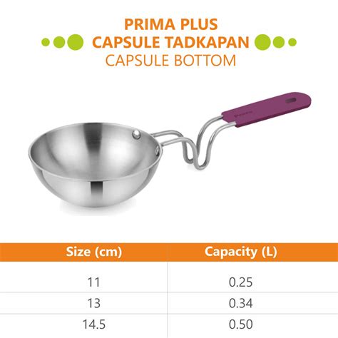 Prima Plus Capsule (Bottom) Tadka Pan | Prabhasteel