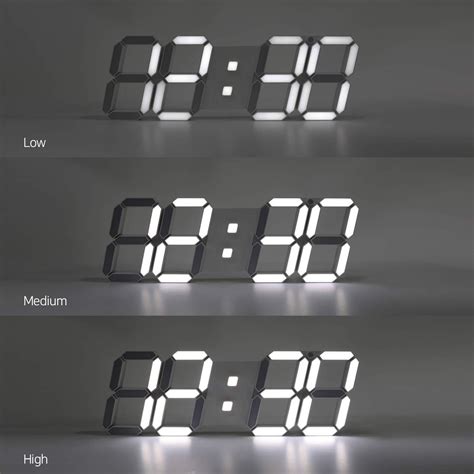 Buy mooas 3D LED Wall Clock Big Plus White with Remote Control, 15 inch ...