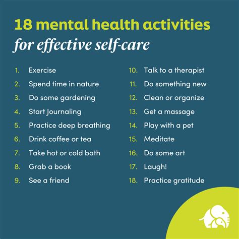 18 Mental Health Activities for Self-Care | Ellie