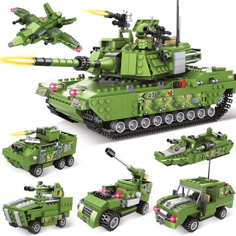 Buy City Military Tank Army Building Block, T90 Tank 6 in 1 Armored ...