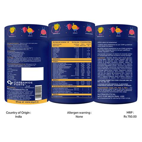 Carbamide Forte Multivitamin (90 Gummies) for Kids & Adults with Super