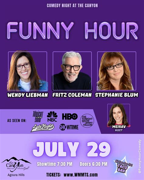 Jul 29 | Funny Hour presents: Fritz Coleman, Wendy Liebman, Stephanie ...