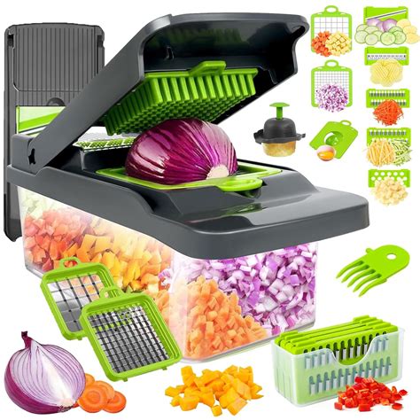 Amzeth Vegetable Chopper Veggie Chopper,Mandoline Slicer ...