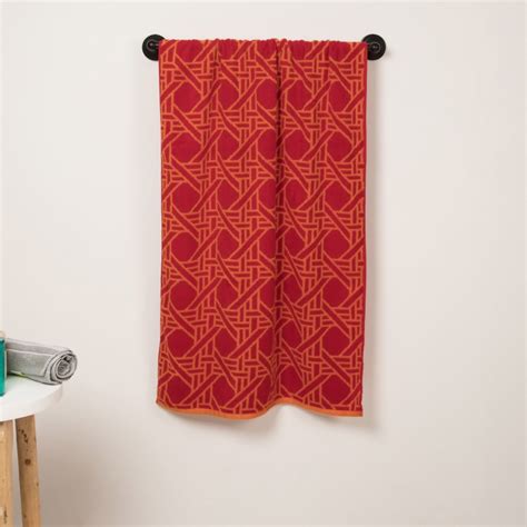 Buy HUDSON Redorange Cotton Bath Towel from Home Centre at just INR 599.0