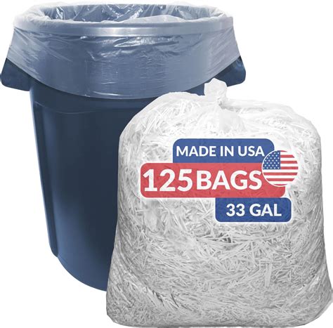 Amazon.com: 30-33 Gallon Clear Trash Bags, (Value Pack 100 Bags w/Ties ...