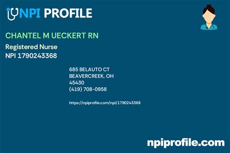 CHANTEL M UECKERT RN - NPI (179) ***-**** - Registered Nurse in Beavercreek, OH