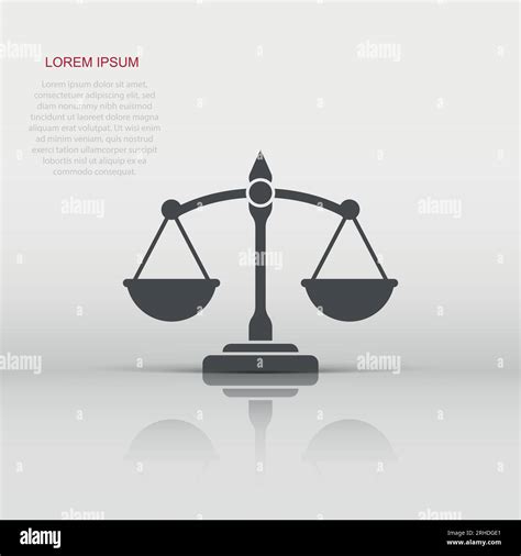 Scales icon in flat style. Libra vector illustration on isolated background. Mass comparison ...