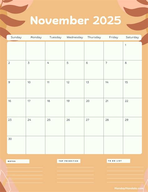 November 2025 Calendar (52 Free PDF Printables)