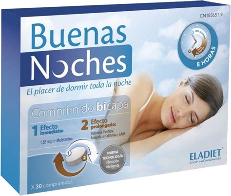 Eladiet Pastillas para Dormir - Complemento Alimenticio con Melatonina, Pasiflora y Valeriana ...