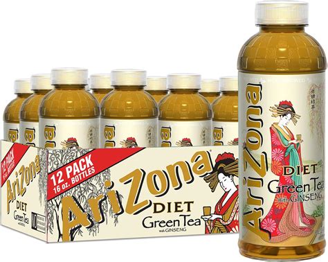 Amazon.com: AriZona Diet Green Tea with Ginseng - 16 Fl Oz (Pack of 12)