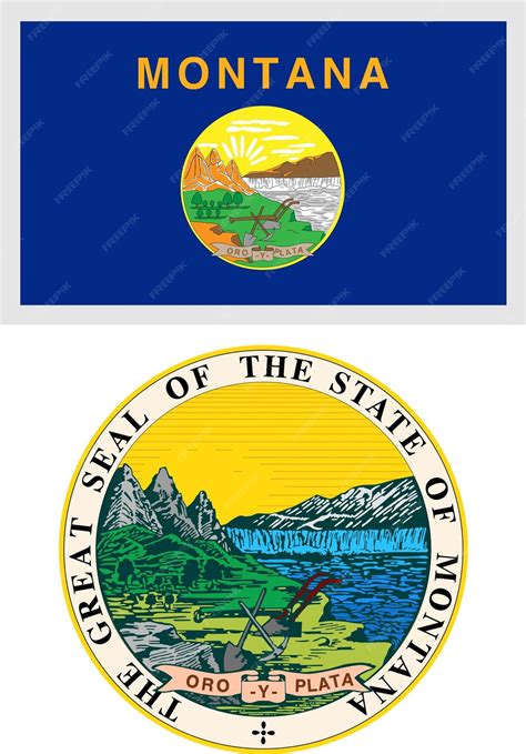 Premium Vector | Montana us state flag and coat of arm design