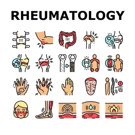 Rheumatology disease problem icons set vector | Premium Vector
