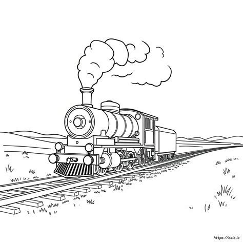 Steam Engine Train Coloring Page