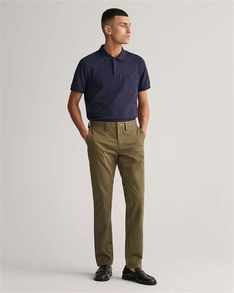 Slim Fit Twill Chinos - GANT
