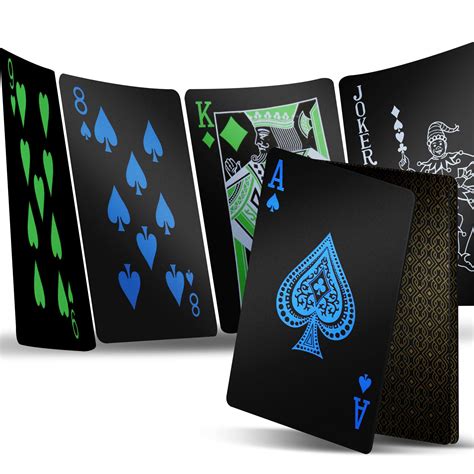 Buy INTEGEAR 2 Decks Playing Cards, Premium Plastic Waterproof Black ...