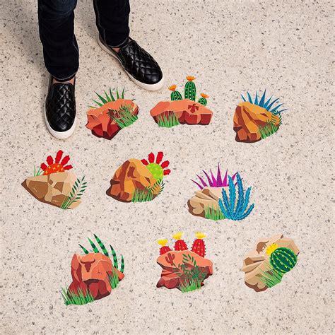 Fun Express Southwest VBS Floor Decals - Vibrant Party Decor for ...