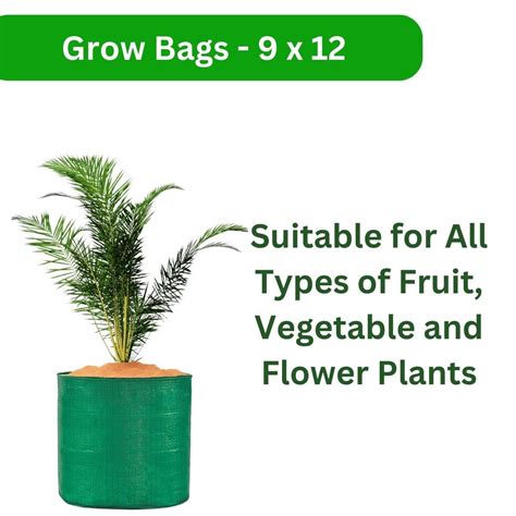 Pack of 5 Green 9x12 HDPE UV Plant Grow Bags – Singhal Mart