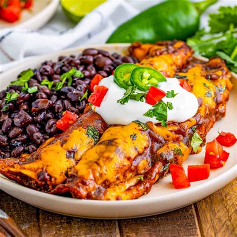 Beef Enchiladas With Rice And Beans