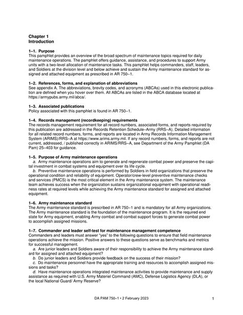 陆军部手册 DA PAM 750-1 陆军物资器材维修程序 Department of the Army Pamphlet 750–1 ...