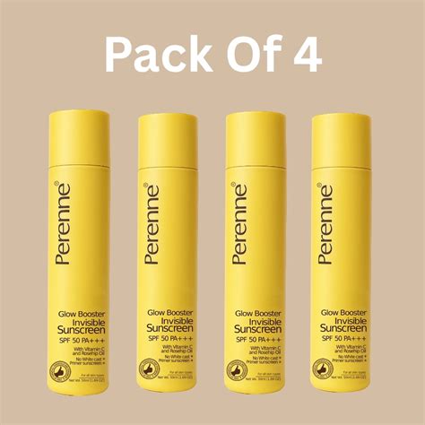 Pack Of 4 Glow Booster Invisible Sunscreen SPF 50 PA+++ (50ml x 4 ...