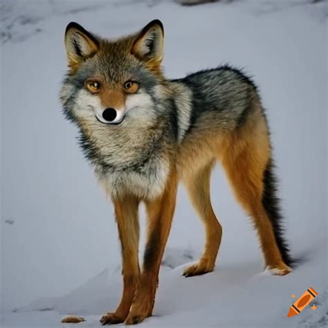 Image of a fox and a wolf together