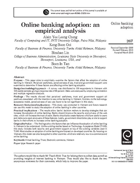 Online banking adoption an empirical ana - Online banking adoption: an ...