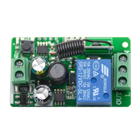 315/433MHz 220V 10A Wireless RF Remote Control Switch 1-Channel Relay ...