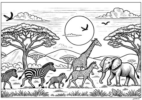 African Safari Coloring Pages For Kids Free Printable Sheets/african ...