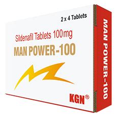 MANPOWER 100- Sildenafil Tablets 100mg, 2 X 4 Tablets - KGN Pharmaceuticals
