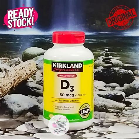Jual (100% ORIGINAL) KIRKLAND - Vitamin D3 50mcg 2000iu (600 Softgels ...