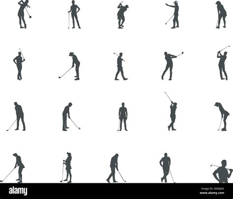 Golf player silhouettes, Golf Player SVG cut files, Golfer silhouette, Golf player playing ... - silhouette of golfer