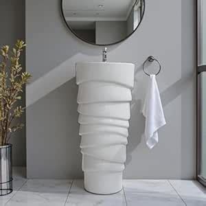 Clay Plus Damru Pedestal Free Standing One Piece Premium Ceramic Wash ...