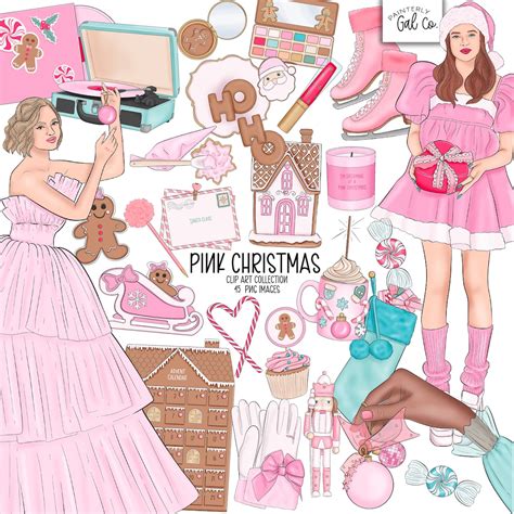 Pink Christmas Clip Art | Holidays, Christmas Clipart Png Images ...