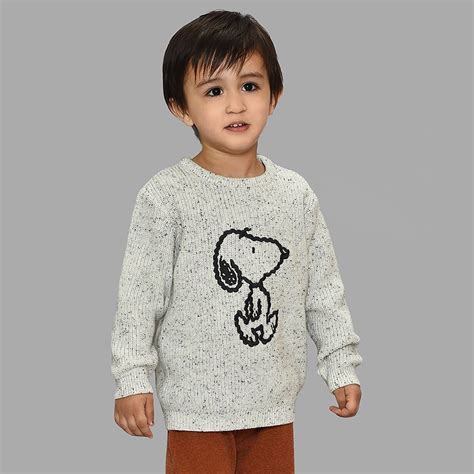 Mi Arcus - Peanuts™ Snoopy Pattern Chunky Sweater Grey - Sweater Full ...