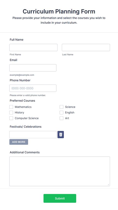 Image result for Curriculum Form